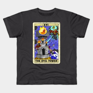 The Evil Tower and Thor old cartoon Style XVI Tarot Card Kids T-Shirt